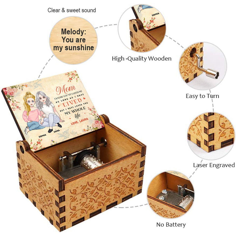 I've Love You My Whole Life - Personalized Mother's Day Mother Hand Crank Music Box