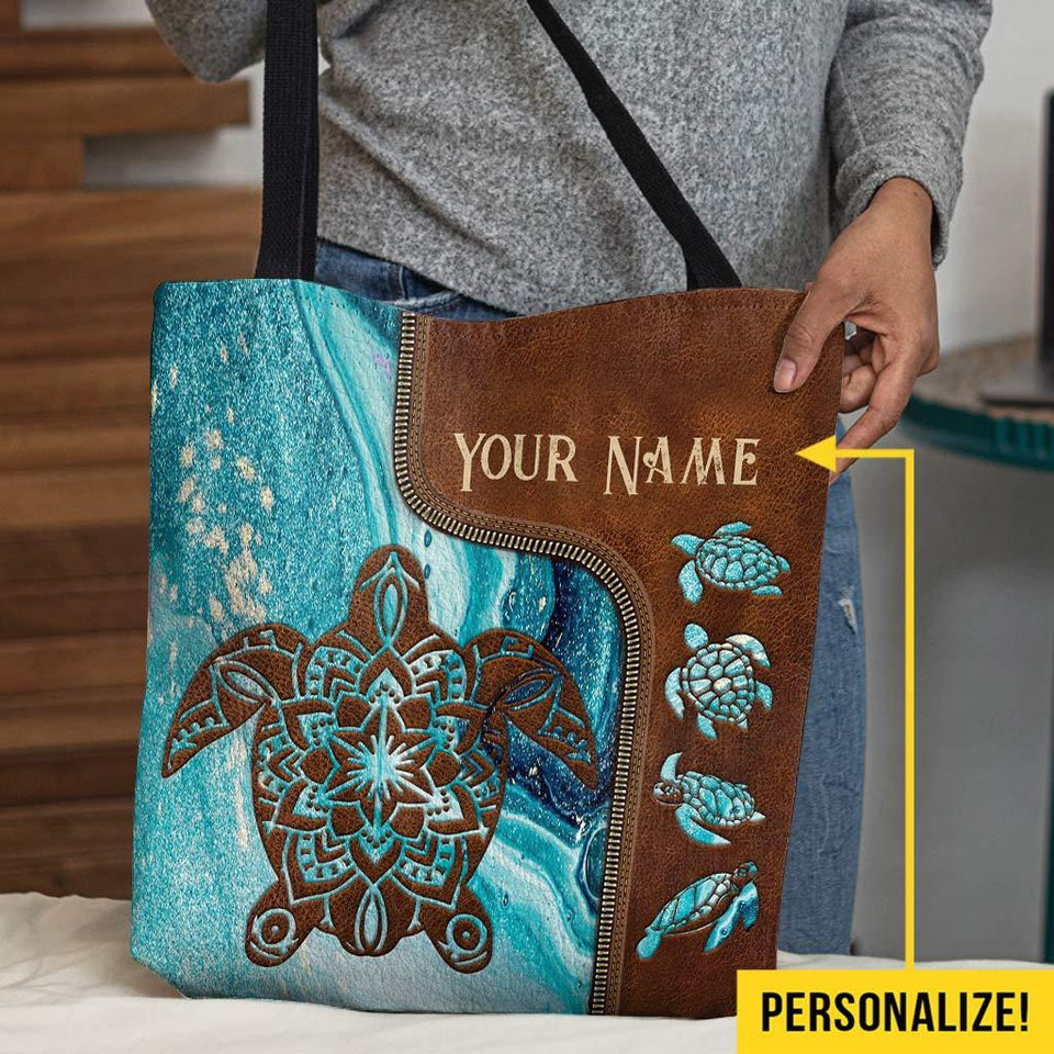 Salty Lil Beach - Turtle Personalized Tote Bag