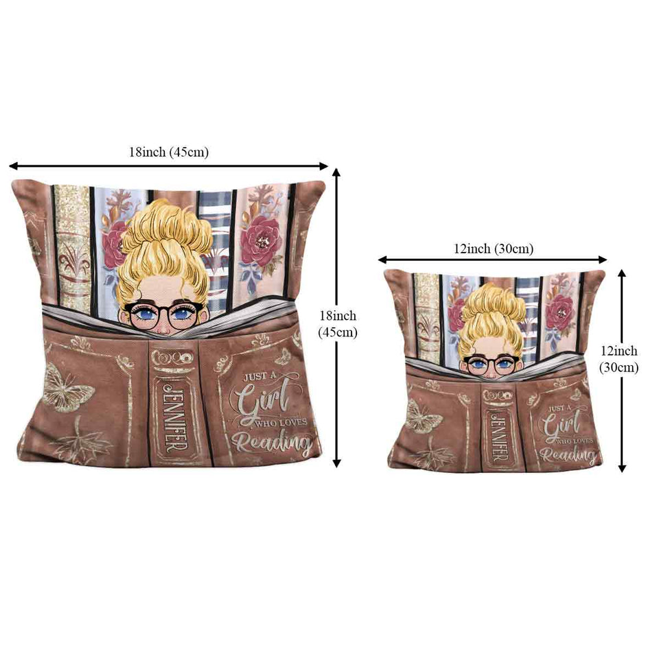 Just A Girl Who Loves Reading - Personalized Book Pocket Pillow