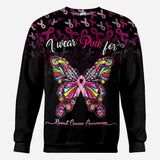 I Wear Pink For Breast Cancer Awareness Butterfly - Breast Cancer Awareness All Over T-shirt and Hoodie 0822