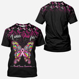 I Wear Pink For Breast Cancer Awareness Butterfly - Breast Cancer Awareness All Over T-shirt and Hoodie 0822