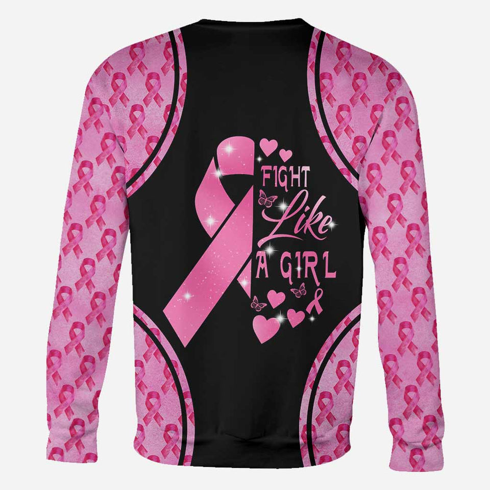 Fight Like A Girl - Breast Cancer Awareness All Over T-shirt and Hoodie 0822