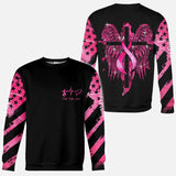 Faith Breast Cancer Cross Wings - Breast Cancer Awareness All Over T-shirt and Hoodie 0822