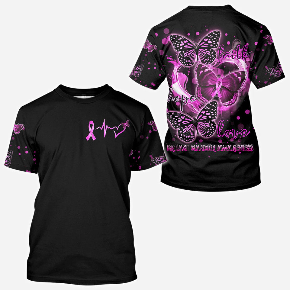 Faith Hope Love Breast Cancer - Breast Cancer Awareness All Over T-shirt and Hoodie 0822