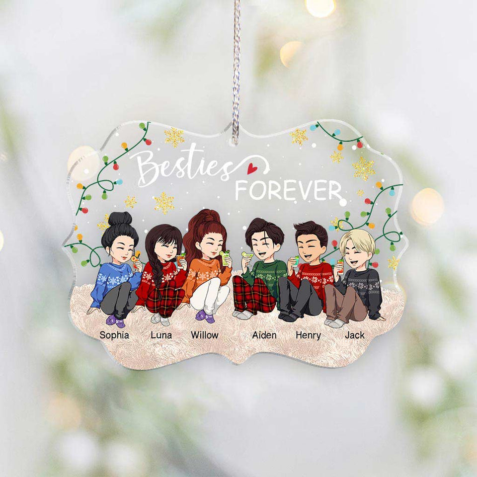 Besties Forever - Personalized Christmas Bestie Transparent Ornament
