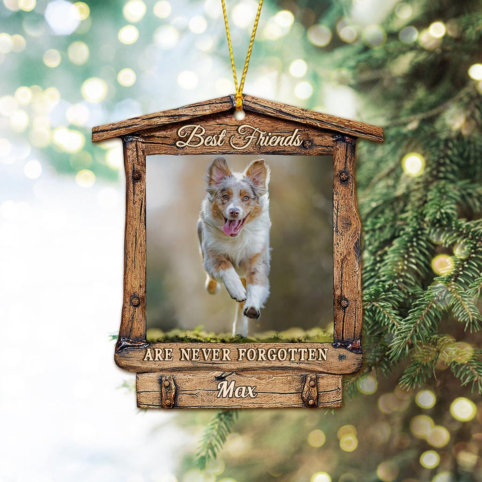 Best Friends Are Never Forgotten - Personalized Christmas Dog Ornament (Printed On Both Sides)