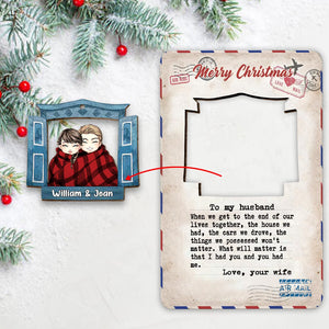 When We Get To The End - Personalized Christmas Couple Wooden Card Pop Out Ornament