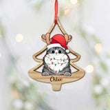 Lovely Cat Christmas Tree - Personalized Christmas Cat Ornament