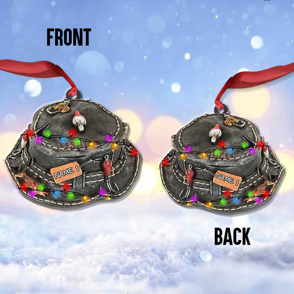 Fishing Hat - Personalized Christmas Ornament (Printed On Both Sides)
