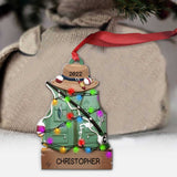 Fishing Outfit - Personalized Christmas Ornament (Printed On Both Sides)