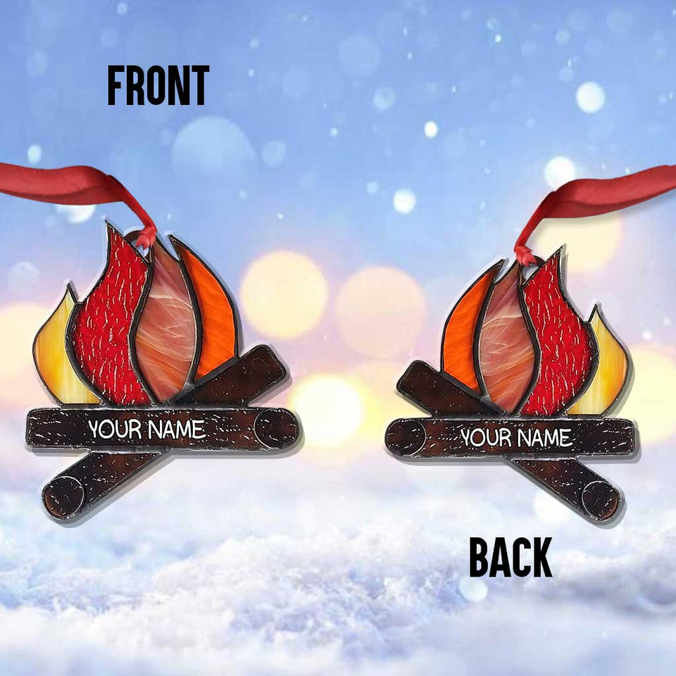 Love Camping - Personalized Christmas Ornament (Printed On Both Sides)
