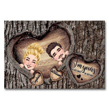 Couple Heart - Personalized Couple Canvas and Poster