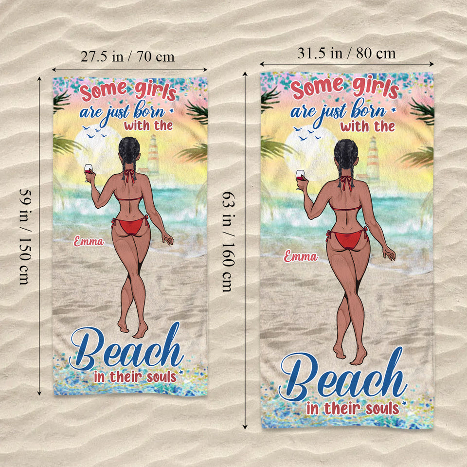 Sandy Toes Sun Kissed Nose - Sea Lover gift for friend, sister, girlfriend, wife, mom - Personalized Beach Towel