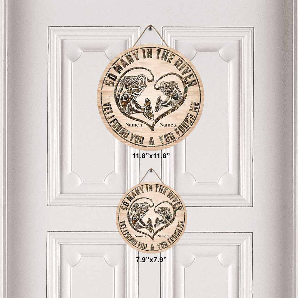 So Many In The River - Fishing Personalized Round Wood Sign