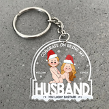 Congrats On Being My Husband - Personalized Couple Keychain