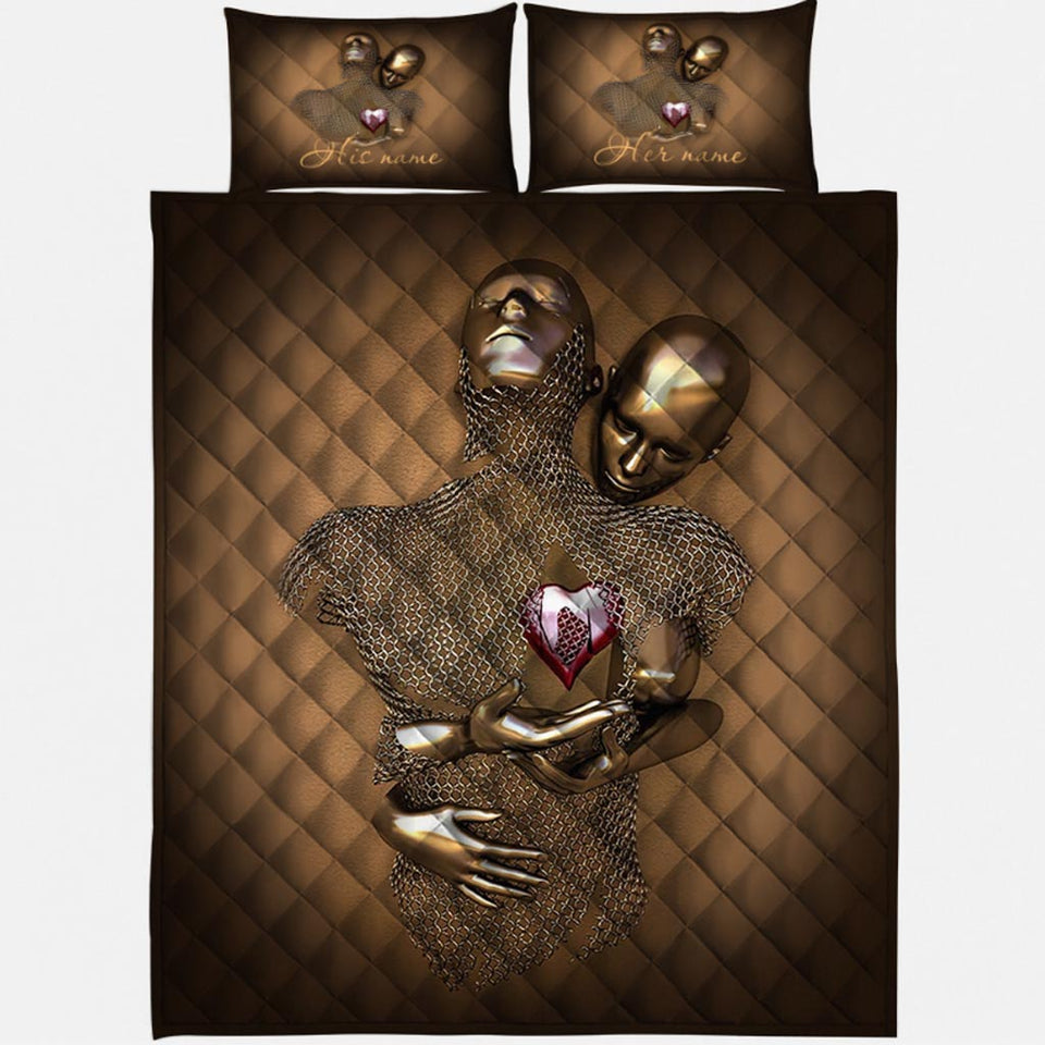 Couple - Personalized Quilt Set With 3D Pattern Print
