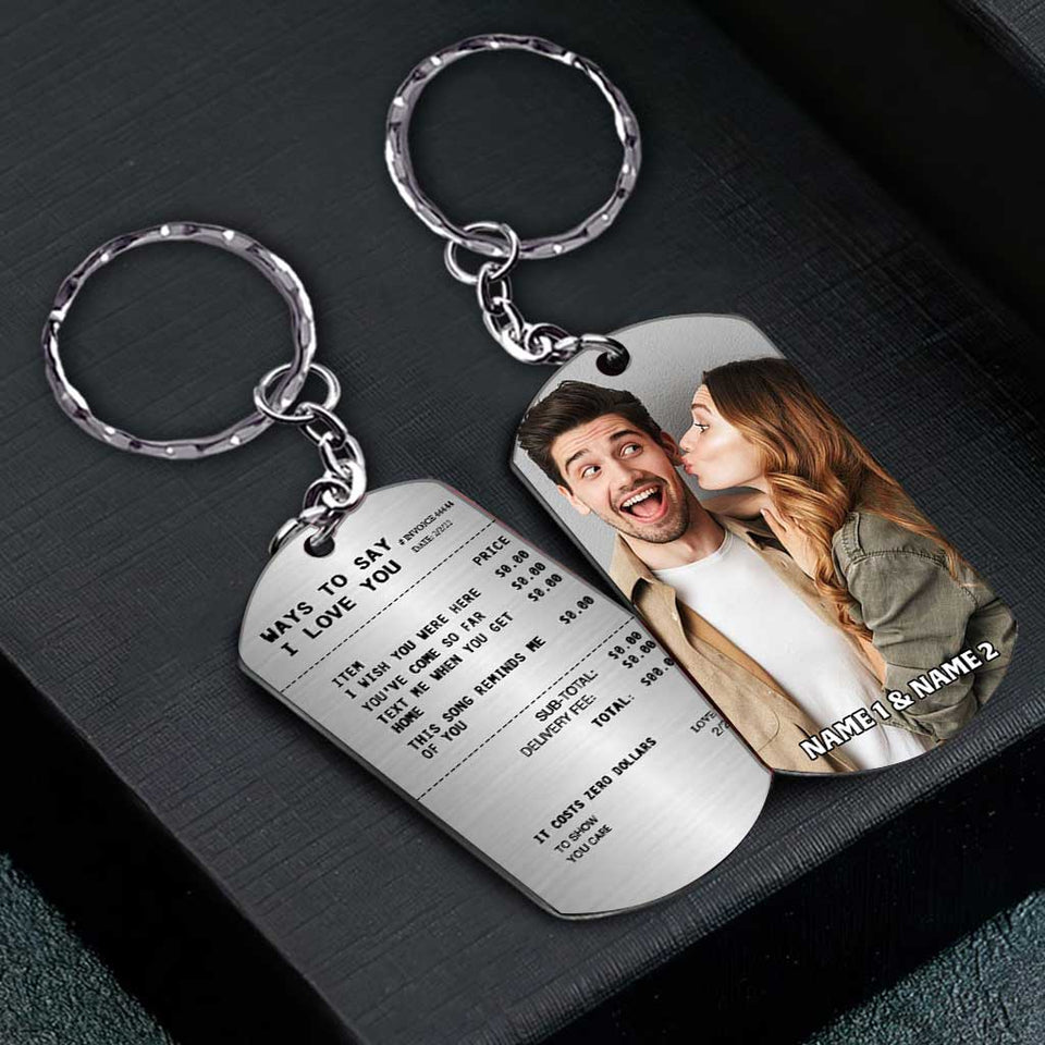 Way To Say I Love You - Personalized Couple Stainless Steel Keychain