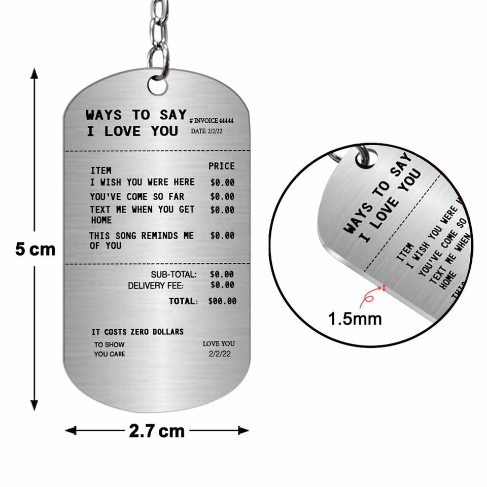 Way To Say I Love You - Personalized Couple Stainless Steel Keychain