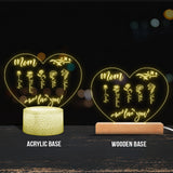 Mom’s Garden - Gift for grandma, mom, aunt, grandpa - Personalized Shaped Plaque Light Base