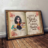 Just A Girl Who Loves Books - Personalized Book Canvas And Poster