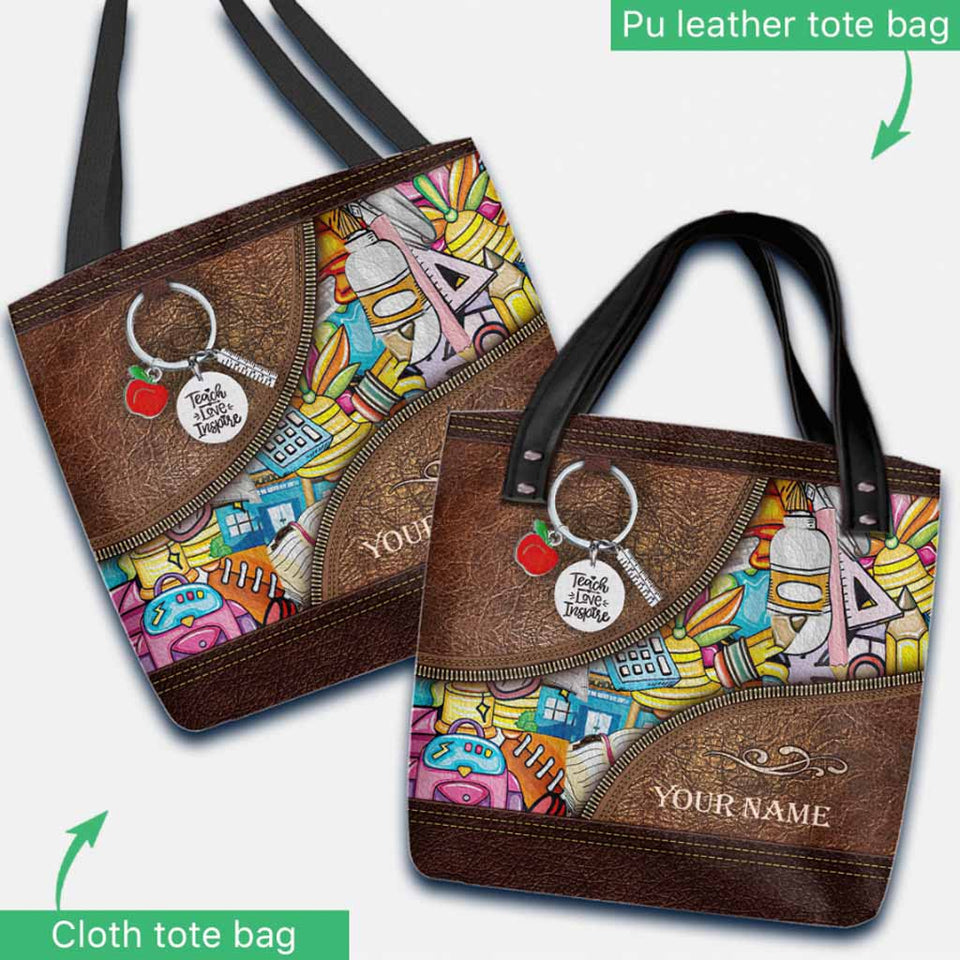 Teacher Vibes Personalized Tote Bag