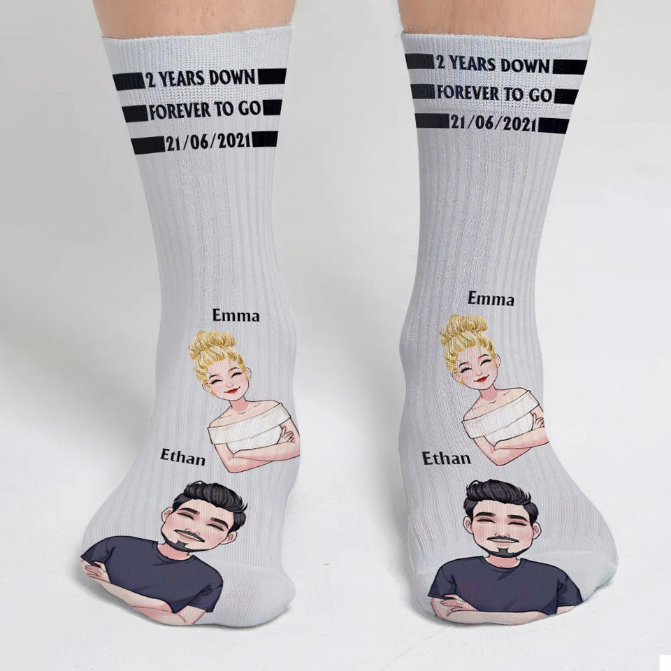 Forever To Go - Personalized Couple Socks