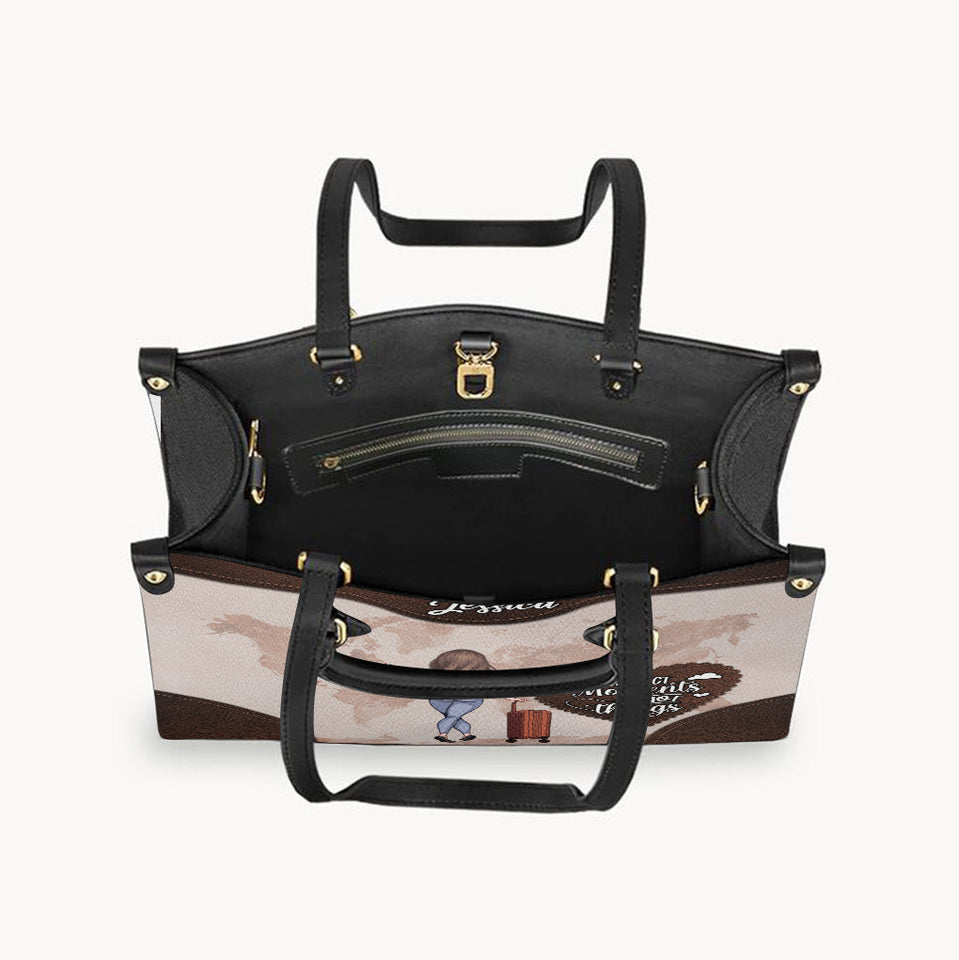 Collect Moments, Not Things - Personalized Travelling Leather Handbag & Luggage Cover