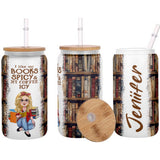 I Like My Book Spicy And My Coffee Icy - Personalized Book Can Glass