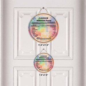 Teacher Nutrition Facts Personalized Round Wood Sign