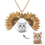 Any Photo Sunflower - Personalized Photo Necklaces Sunflower Locket