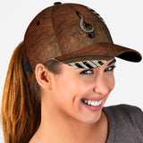 Piano - Cap With Leather Pattern Print