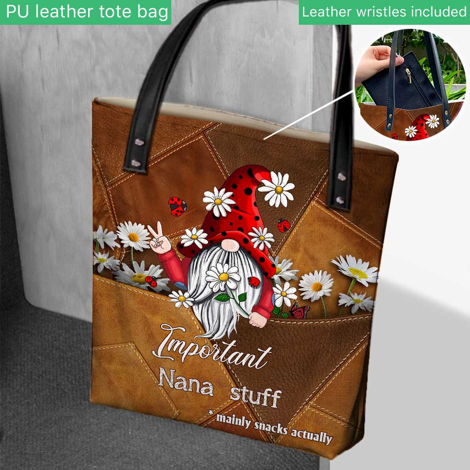 Important Stuff - Personalized Grandma Tote Bag