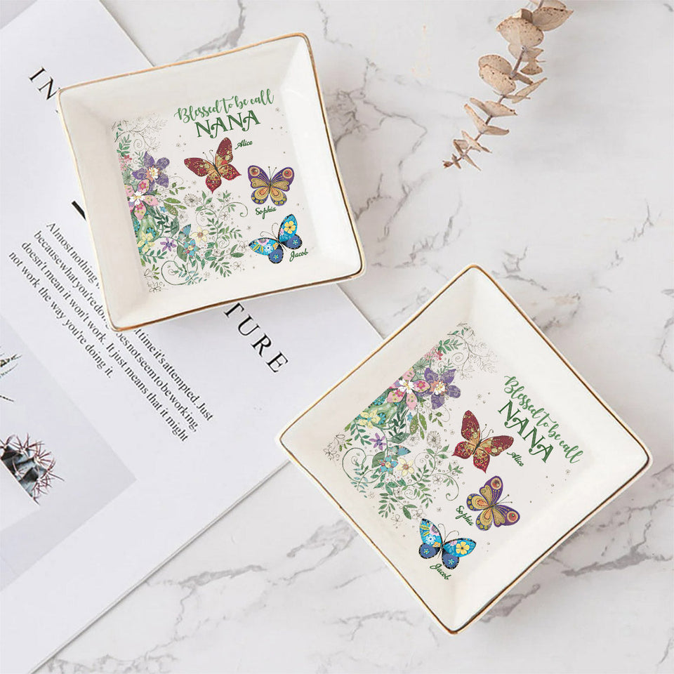 Blessed To Be Call - Personalized Mother's Day Grandma Jewelry Dish