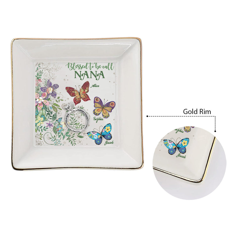 Blessed To Be Call - Personalized Mother's Day Grandma Jewelry Dish