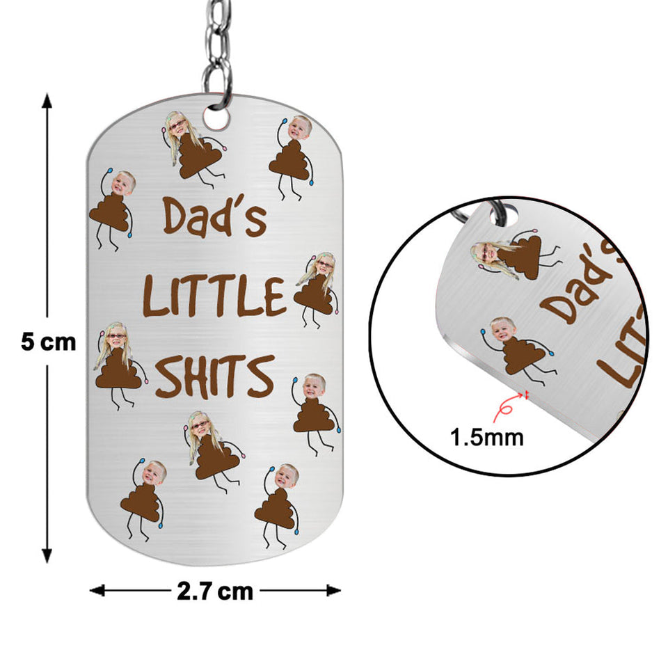 Dad's Little Cuties - Gift for dad, grandpa, mom, uncle, aunt, grandma - Personalized Stainless Steel Keychain
