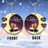 To The Moon And Back - Gift for mom, grandma - Personalized Keychain