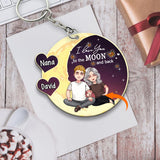 To The Moon And Back - Gift for mom, grandma - Personalized Keychain