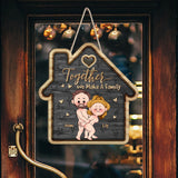 Together We Make A Family - Personalized Couple Wood Sign