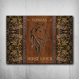Horse Barn - Personalized Horse Rectangle Metal Sign