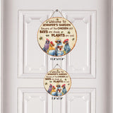 Beware - Personalized Gardening Round Wood Sign