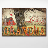 Grandma's Blessings - Personalized Canvas And Poster