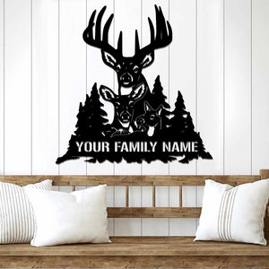 Hunting Family - Personalized Cut Metal Sign