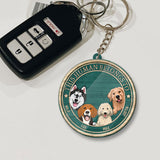 This Human Belongs To - Personalized Dog Keychain (Printed On Both Sides)