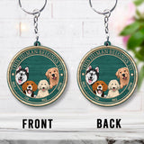 This Human Belongs To - Personalized Dog Keychain (Printed On Both Sides)