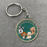 This Human Belongs To - Personalized Dog Keychain (Printed On Both Sides)