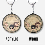This Dad Belongs To - Personalized Father's Day Father Keychain (Printed On Both Sides)