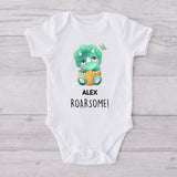 Together We're Roarsome - Personalized Father T-shirt And Baby Onesie
