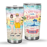 To The Beach And Back - Personalized Couple Tumbler