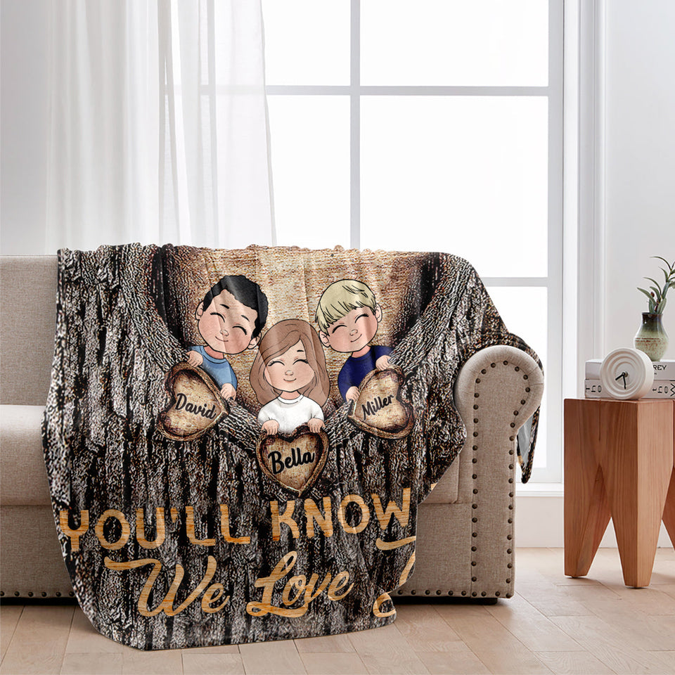 Whenever You Touch This Heart - Personalized Grandma Blanket