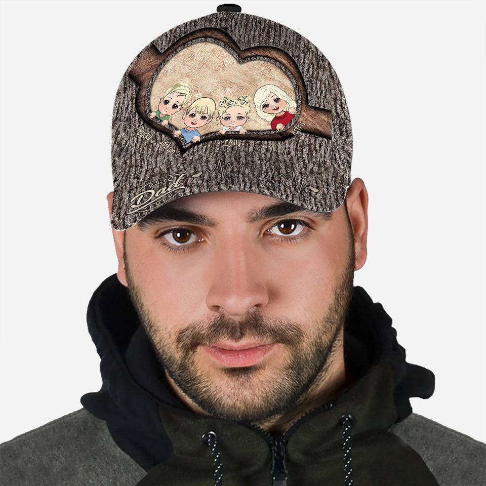 Whenever You Touch This Heart - Gift for dad, grandma, grandpa, mom, uncle, aunt, brother, sister - Personalized Classic Cap